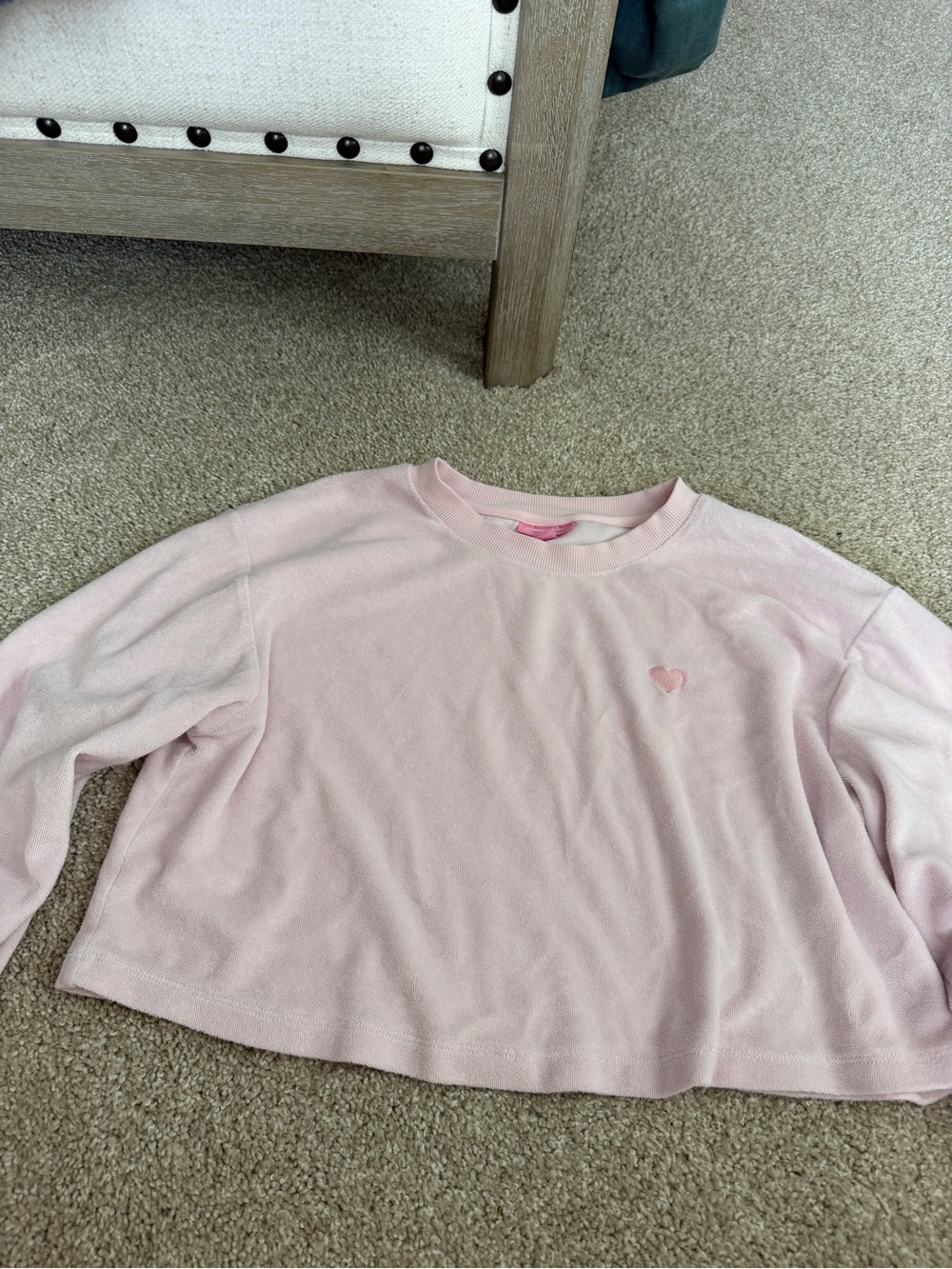 Stoney Clover Lane x Target Light Pink terry cloth cropped long sleeve